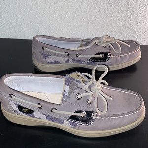 Sperry Top Sider Bluefish Grey Leopard Sparkle